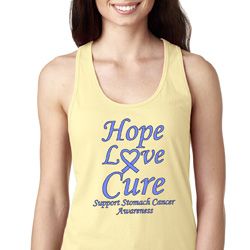 Stomach Cancer Hope Love Cure Ladies Ideal Racerback Stomach Cancer Hope Love Cure Ladies Ideal Racerback
