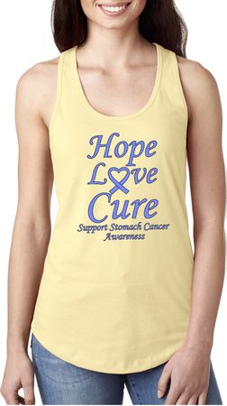 Stomach Cancer Hope Love Cure Ladies Ideal Racerback