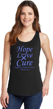Stomach Cancer Hope Love Cure Ladies Tank Top