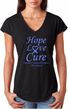 Stomach Cancer Hope Love Cure Ladies Tri Blend V-neck