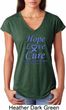 Stomach Cancer Hope Love Cure Ladies Tri Blend V-neck