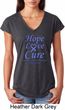 Stomach Cancer Hope Love Cure Ladies Tri Blend V-neck