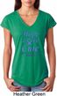 Stomach Cancer Hope Love Cure Ladies Tri Blend V-neck