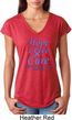 Stomach Cancer Hope Love Cure Ladies Tri Blend V-neck