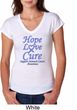 Stomach Cancer Hope Love Cure Ladies Tri Blend V-neck