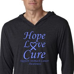 Stomach Cancer Hope Love Cure Lightweight Hoodie Tee