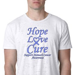 Stomach Cancer Tee Hope Love Cure Burnout Shirt