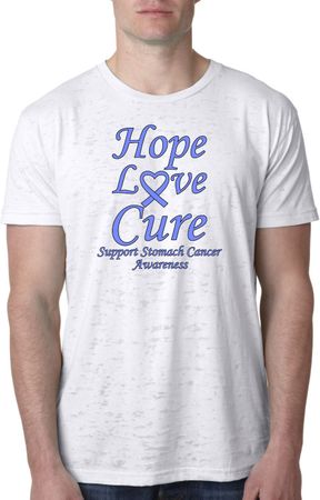 Stomach Cancer Tee Hope Love Cure Burnout Shirt