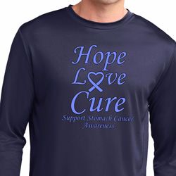 Stomach Cancer Tee Hope Love Cure Dry Wicking Long Sleeve
