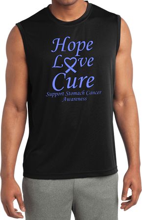 Stomach Cancer Tee Hope Love Cure Dry Wicking Sleeveless Shirt