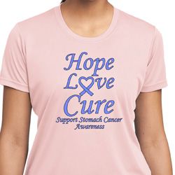 Stomach Cancer Tee Hope Love Cure Ladies Dry Wicking T-shirt Stomach Cancer Tee Hope Love Cure Ladies Dry Wicking T-shirt