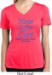 Stomach Cancer Tee Hope Love Cure Ladies Dry Wicking V-neck