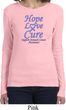 Stomach Cancer Tee Hope Love Cure Ladies Long Sleeve