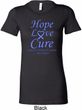 Stomach Cancer Tee Hope Love Cure Ladies Longer Length Shirt