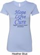 Stomach Cancer Tee Hope Love Cure Ladies Longer Length Shirt