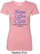 Stomach Cancer Tee Hope Love Cure Ladies Longer Length Shirt