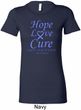 Stomach Cancer Tee Hope Love Cure Ladies Longer Length Shirt