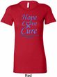 Stomach Cancer Tee Hope Love Cure Ladies Longer Length Shirt
