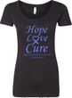 Stomach Cancer Tee Hope Love Cure Ladies Scoop Neck