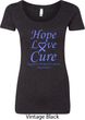 Stomach Cancer Tee Hope Love Cure Ladies Scoop Neck
