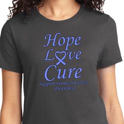 Stomach Cancer Tee Hope Love Cure Ladies T-shirt Stomach Cancer Tee Hope Love Cure Ladies T-shirt
