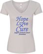 Stomach Cancer Tee Hope Love Cure Ladies V-Neck