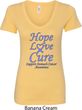 Stomach Cancer Tee Hope Love Cure Ladies V-Neck