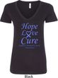 Stomach Cancer Tee Hope Love Cure Ladies V-Neck