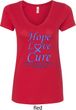 Stomach Cancer Tee Hope Love Cure Ladies V-Neck
