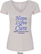 Stomach Cancer Tee Hope Love Cure Ladies V-Neck