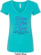 Stomach Cancer Tee Hope Love Cure Ladies V-Neck