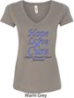 Stomach Cancer Tee Hope Love Cure Ladies V-Neck
