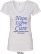 Stomach Cancer Tee Hope Love Cure Ladies V-Neck