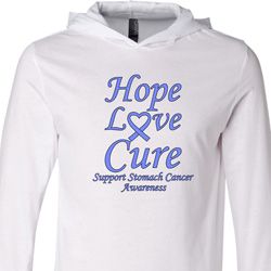 Stomach Cancer Tee Hope Love Cure Lightweight Hoodie