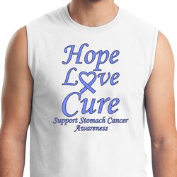 Stomach Cancer Tee Hope Love Cure Muscle Shirt