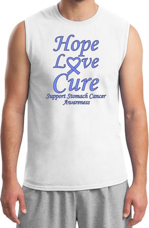 Stomach Cancer Tee Hope Love Cure Muscle Shirt