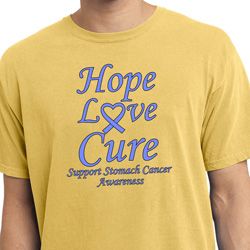 Stomach Cancer Tee Hope Love Cure Pigment Dyed Shirt