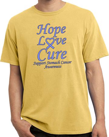Stomach Cancer Tee Hope Love Cure Pigment Dyed Shirt