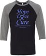 Stomach Cancer Tee Hope Love Cure Raglan Shirt