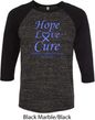 Stomach Cancer Tee Hope Love Cure Raglan Shirt