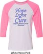 Stomach Cancer Tee Hope Love Cure Raglan Shirt