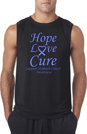 Stomach Cancer Tee Hope Love Cure Sleeveless Shirt