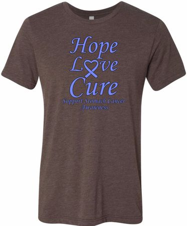 Stomach Cancer Tee Hope Love Cure Tri Blend Tee