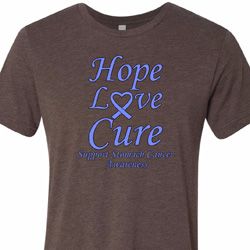 Stomach Cancer Tee Hope Love Cure Tri Blend Tee