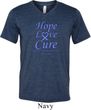 Stomach Cancer Tee Hope Love Cure Tri Blend V-neck