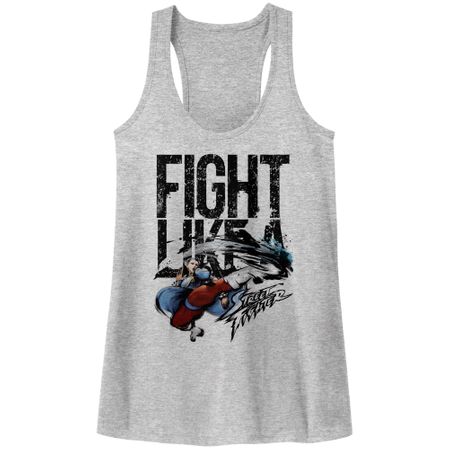 Street Fighter Juniors Tank Top Fight Like A Athletic Heather Racerback
