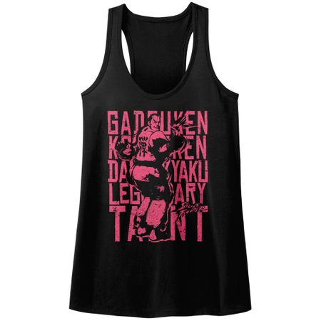 Street Fighter Juniors Tank Top Low Tier Bro Tier Black Racerback