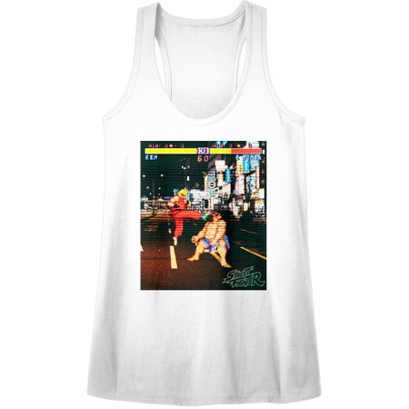 Street Fighter Juniors Tank Top Real Street Fighter White Racerback