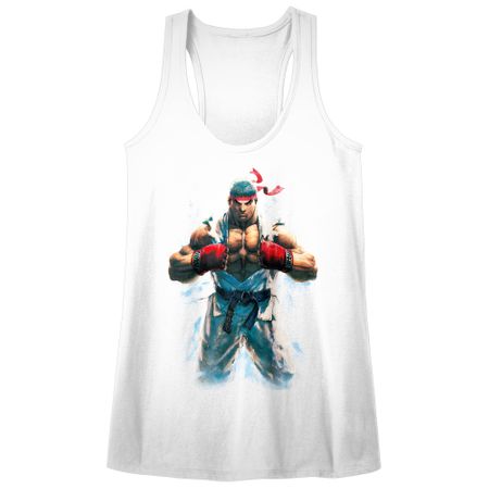 Street Fighter Juniors Tank Top RYU White Racerback