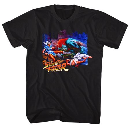 Street Fighter Shirt Alley Fight Black T-Shirt